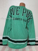 Victoria&#39;s Secret Pink Green Black White Varsity Crew Tunic Pullover - S... - £47.01 GBP