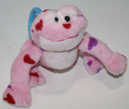 Webkinz Love Frog Kinz Klip Ganz 4&quot; Pink Heart Bookbag Clip Plush Soft V... - $10.72