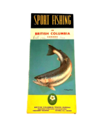 Vintage 1960 Sport Fishing Road Map In British Columbia Canada Travel Guide - £17.62 GBP