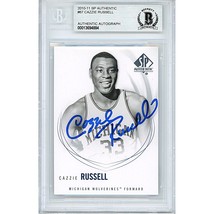 Cazzie Russell Michigan Wolverines Signed 2011 SP On-Card LA Lakers Auto Beckett - £79.11 GBP