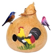COUNTRY ROOSTER BIRDHOUSE - Amish Hand Painted Gourd - $53.99