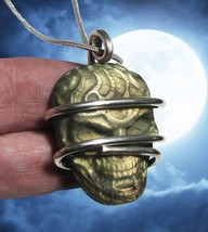 Moon Spirit Skull Jewelry Labradorite Silver / Pagan Oracle / Blue Lotus #5 - $38.33