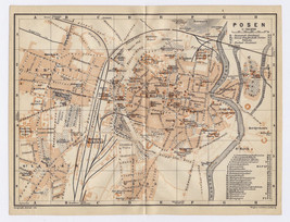 1914 Original Antique Map Of Posen / Provinz Posen / Poznań / Poland / Germany - £30.39 GBP