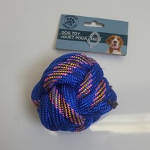 (1) Monkey Fist Knot Rope Ball Large Dog Toy 3&quot; Blue w/PINK, Orange - £13.07 GBP