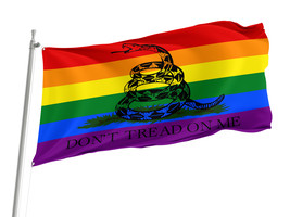 Gadsden LGBT Flag  3x5 outdoor, Size -3x5Ft / 90x150cm, Garden flags - $29.80