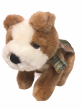 Russ Puppy Dog Plush Tan Brown White Retriever Bean Bag Stuffed Animal Scarf 7&quot;  - £14.91 GBP