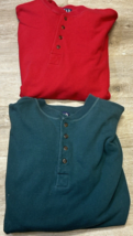 Vintage Gap Henley Shirt Long Sleeve Lot Of 2 - Red Green READ - $14.80