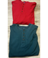Vintage Gap Henley Shirt Long Sleeve Lot Of 2 - Red Green READ - €12,62 EUR