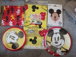 Disney Mickey Mouse Party table cover,balloon, banner,Plates*Napkins* new - $12.86