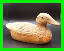 Vintage Corn Husk, Wood Duck, Handmade / Hand Pieced Folk Art ~ #7 - $29.69