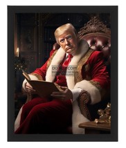 President Donald Trump Dressed Up As Santa Claus Christmas 8X10 Framed Ai Photo - £15.62 GBP