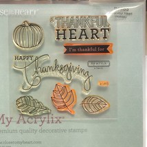 CTMH B1463 Thankful Heart Acrylix Stamps Pumpkin, Leaves, Thankful - £8.55 GBP