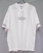 Tommy Athletic Mesh Short Sleeve V-Neck Shirt Men&#39;s Size X-LG &quot;White/Gray-Trim&quot; - £7.96 GBP