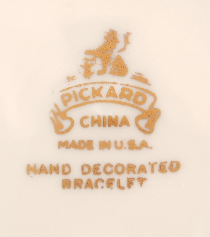 Pickard Bracelet Bread Plate Platinum Rim Hand Decorated Item image 2