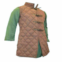 Thick Padded Brown Coat Aketon Vest Jacket SCA COSTUMES Medieval Gambeson - £80.52 GBP+