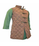 Thick Padded Brown Coat Aketon Vest Jacket SCA COSTUMES Medieval Gambeson - £76.10 GBP+