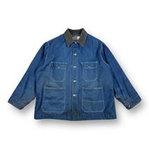 Vintage 70s BIG MAC Faded Blue Indigo Denim Blanket-Lined Barn Chore Jacket XL - £31.07 GBP