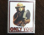 SMOKEY THE BEAR FORESTRY FIRE PROTECTION ONLY YOU LAPEL PIN BADGE 1 INCH - $5.84