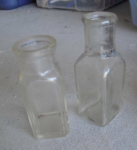 Lot of 2 Vintage Clear Glass Medicine Bottles LOOK - £14.73 GBP