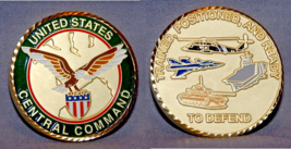 U.S. Centcom TRAINED POSITIONED READY TO DEFEND Challenge coin PRICE RED... - $9.89