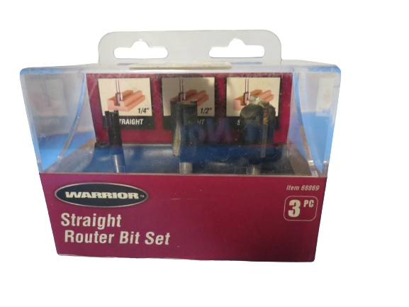 Warrior Straight Router Bit Set Carbide 3 Piece Set New In Box - $56.43