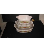3 Vintage Corningware Casseroles &quot;SPICE OF LIFE&quot; 1 1/2Qt, 2 Qt., and 2 1... - $89.10