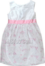 NWT Cute Dressy Sunday White Embroidered Easter Girl Pink Flower Dress - $26.99