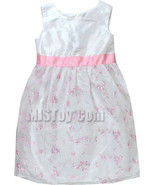 NWT Cute Dressy Sunday White Embroidered Easter Girl Pink Flower Dress - £21.22 GBP