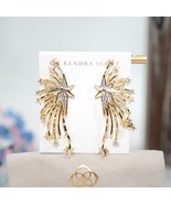 Kendra Scott Gold Cubic Zirconia Fireworks Large Statement Earrings NWT - $205.55 CAD