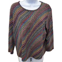 VTG Koret City Blues Womens XL 3/4 Sleeve Sweater Shirt Colorful Rainbow  - $14.24