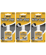 Pack of (3) New BIC WHITE OUT correction fluid quick dry foam brush .7 f... - £12.01 GBP