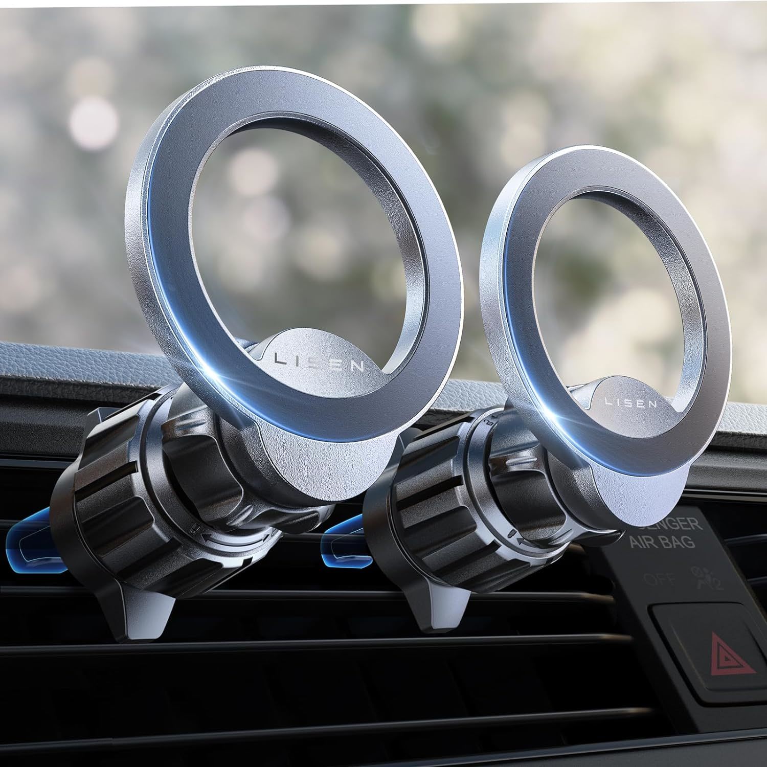 LISEN 2 Pack Fits MagSafe Car Mount - [24 Super Magnets] Magnetic Car Ph... - $25.19+