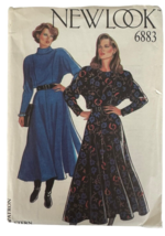 New Look Sewing Pattern 6883 Dress with Collar Size 8-18 Vintage 1980s U... - $14.99