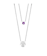Enchanted Disney Silver &amp; Diamond Accent &amp; Amethyst Ariel Double Chain N... - $312.42 CAD