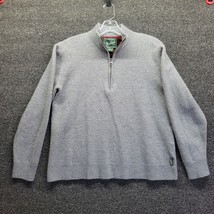Vtg Woolrich Men&#39;s Sz XL Wool 1/2 zip Sweater Gray Lined - £30.92 GBP