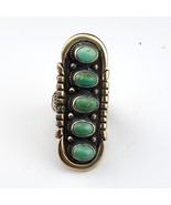 Bellissimo anello turchese verde arizona naturale vintage misura libera... - $1,019.13 MXN
