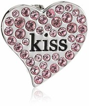 Swarovski Damen-Charm Metall Emaille Kristall rosa Kiss Heart Clip 5002667 NIB - £34.57 GBP