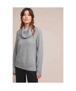 Anthropologie Moth Fireside Grey Ribbed Turtleneck Sweater Size Small - $41.03 CAD