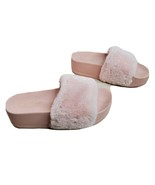Pink Soft Fleece Sandal Slippers Inside Outside Women 8 M Catherine Plat... - $185.21 MXN
