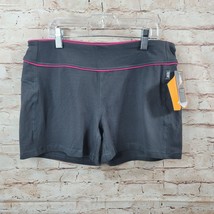 Avia Womens Athletic Shorts Medium Gray Pink Trim Moisture Wick NO Linin... - £9.88 GBP