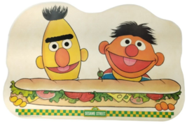 Vintage CTW Sesame Street Bert and Ernie Sub Vinyl Placemat Muppets Activity - £18.42 GBP