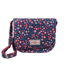 Cath Kidston Cotton Small Saddle Bag Crossbody Dulwich Ditsy Floral Pattern Navy - £40.05 GBP
