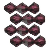 12 Satin Fuchsia Swarovski Crystal Bicone Beads 4mm New - £14.27 GBP
