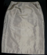 NWT BADGLEY MISCHKA gold shimmer cocktail skirt 4 $350 SILK metallic straight - £114.94 GBP