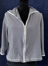 Lady&#39;s Jacket, Chadwick&#39;s, Navy/White Stripe w White Piping, Cotton/Span... - $16.97
