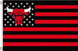 Chicago Bulls Flag Star and Stripe Flag 3X5Ft Polyester Banner USA Digit... - $15.99