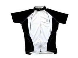 Canari Men&#39;s Jorah Short Sleeve Cycling Jersey Black White Full Zip Size... - $17.10