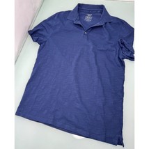 Vince Men Polo Shirt Heather Navy Blue Short Sleeve Medium M - £19.30 GBP
