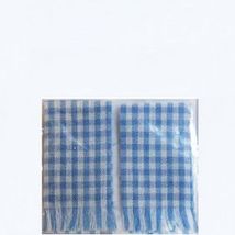 Check Kitchen Towel Pr Blue & White Serendipity Dollhouse Miniature - $2.80