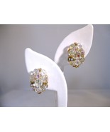 Aurora borealis clip on earrings with crystal rondeles - £13.29 GBP